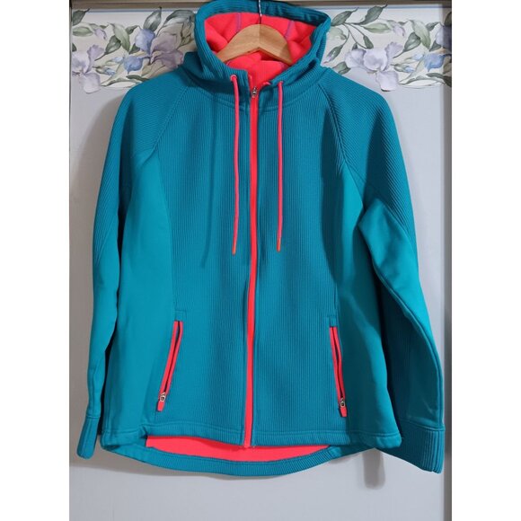 Swiss Tech XL Waffle Knit Fleece Zip Hooded Outdoor Casual Pocket Athleisure - Picture 1 of 6